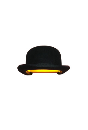 Jeeves Wall - Aplică cu abajur negru din lână în formă de pălărie